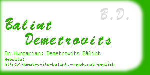 balint demetrovits business card